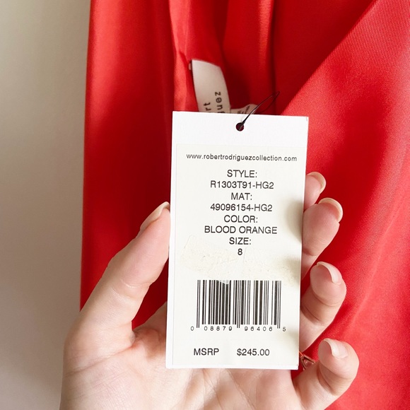 Robert Rodriguez Blood Orange Silk Halter Top Size 8 - Picture 8 of 15